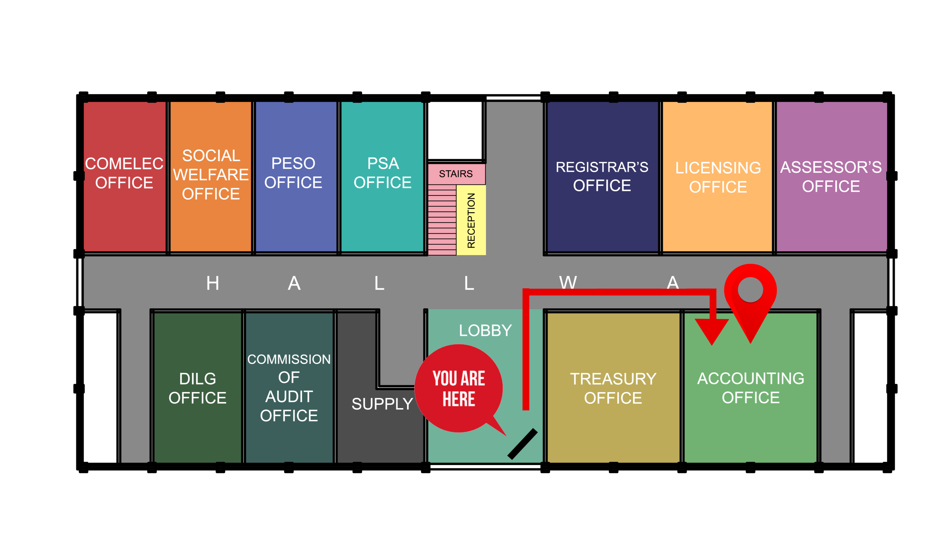 Direction map or instructions