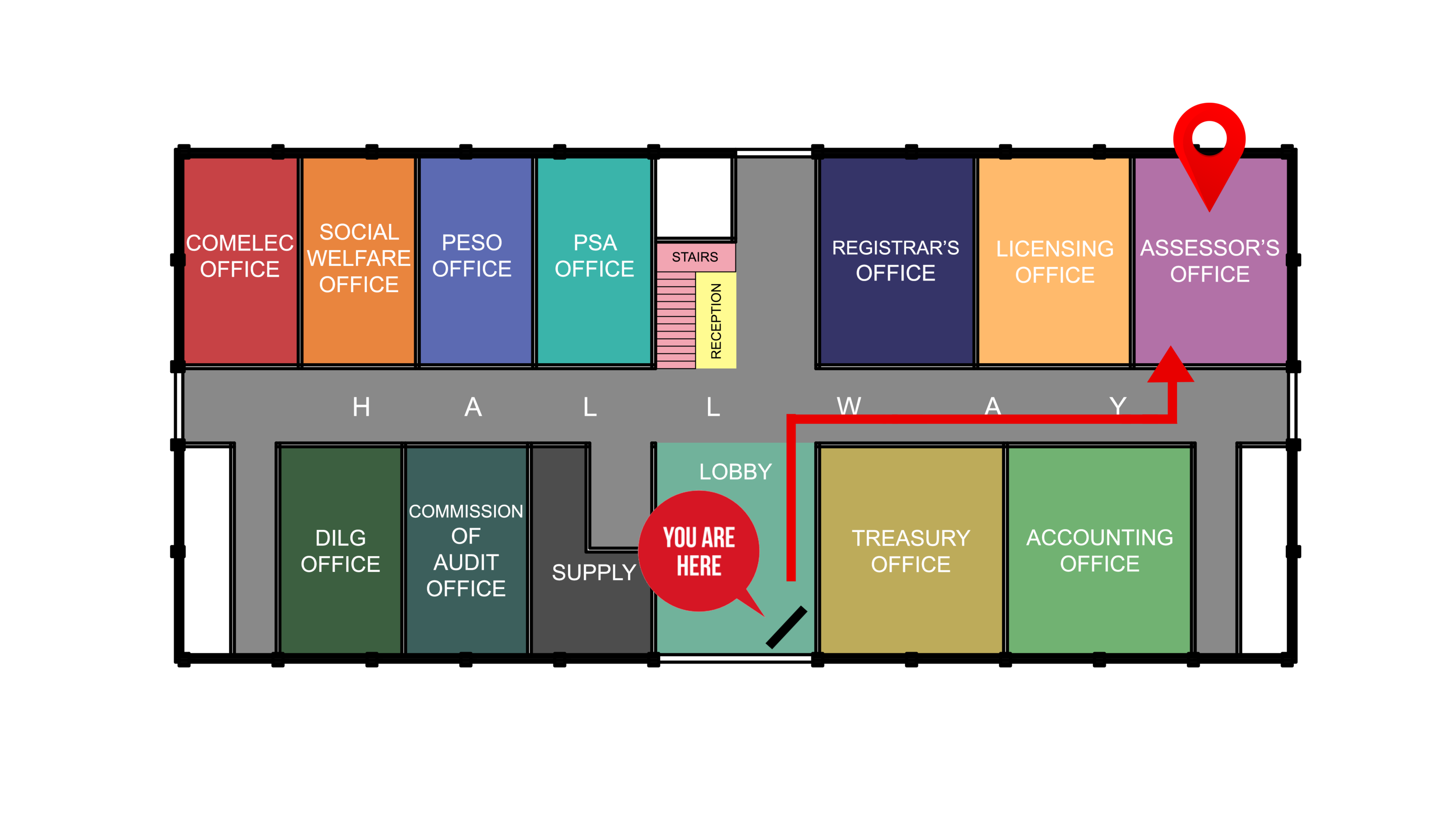 Direction map or instructions