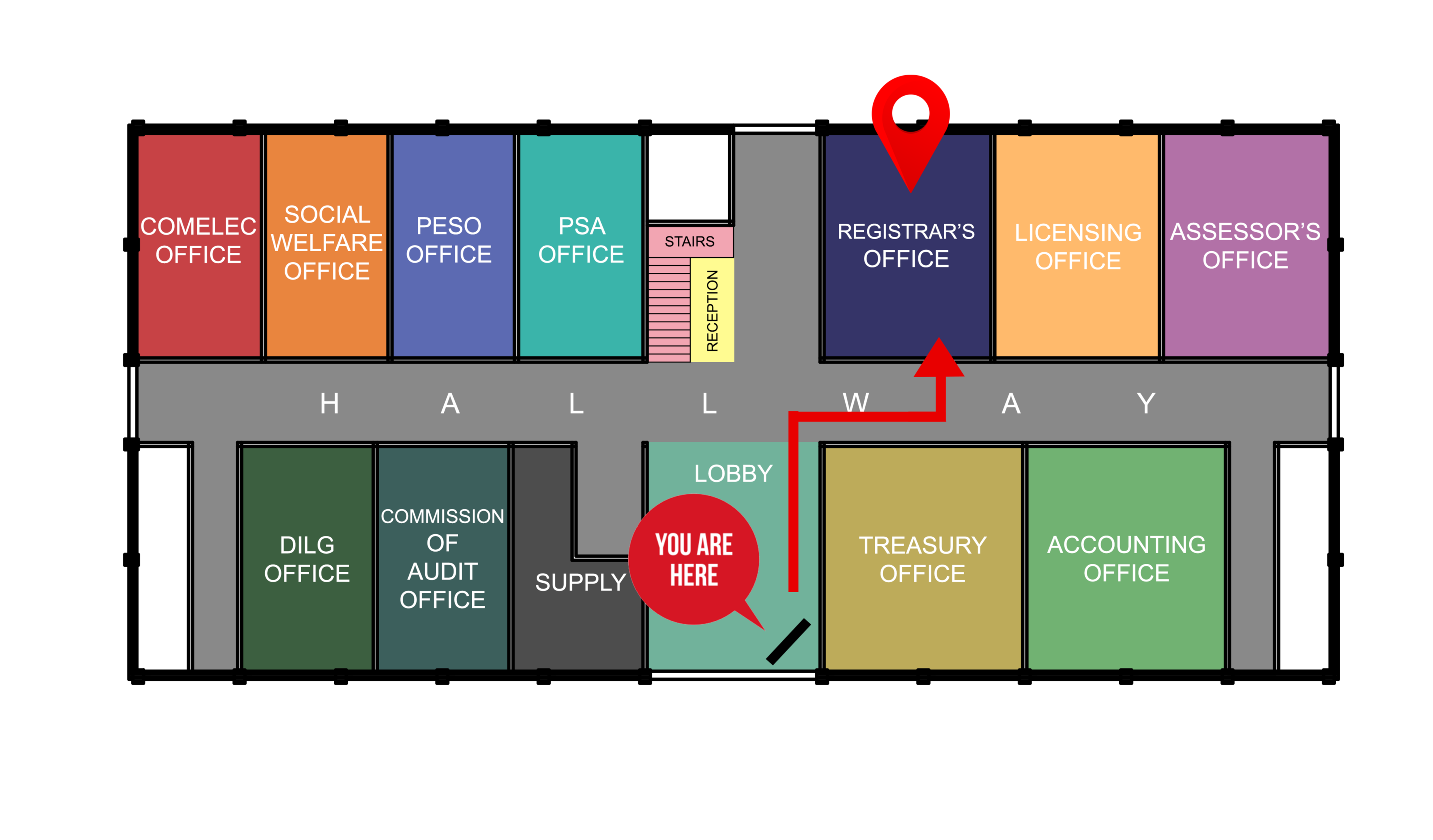 Direction map or instructions