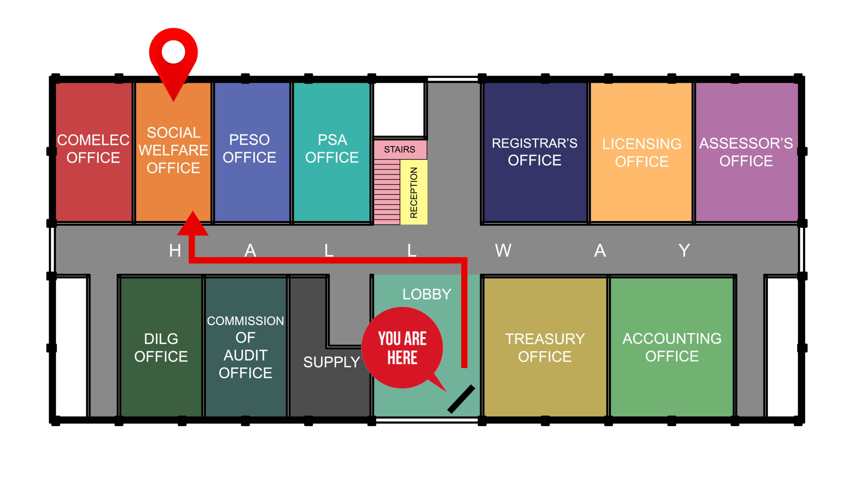 Direction map or instructions