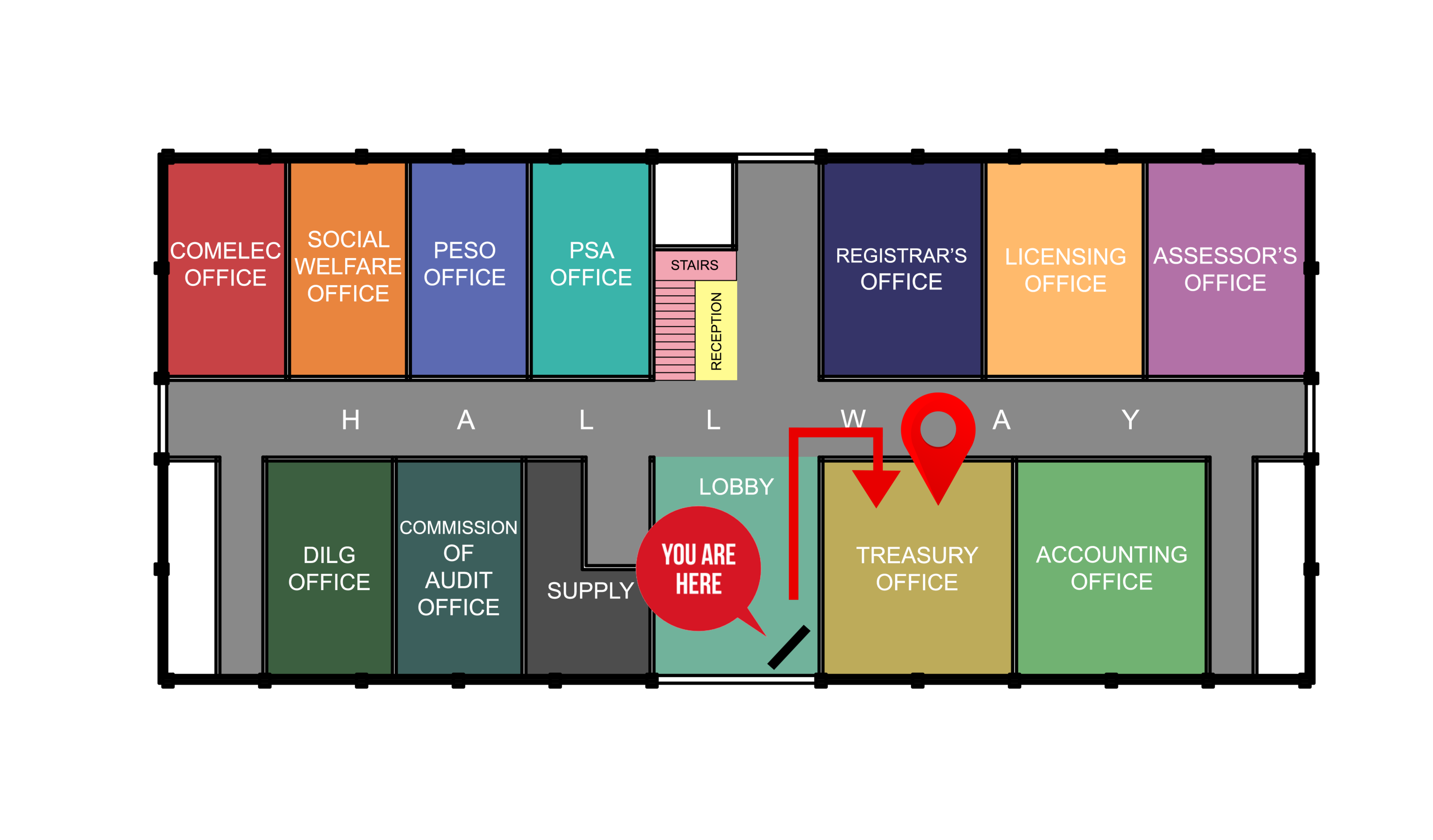 Direction map or instructions