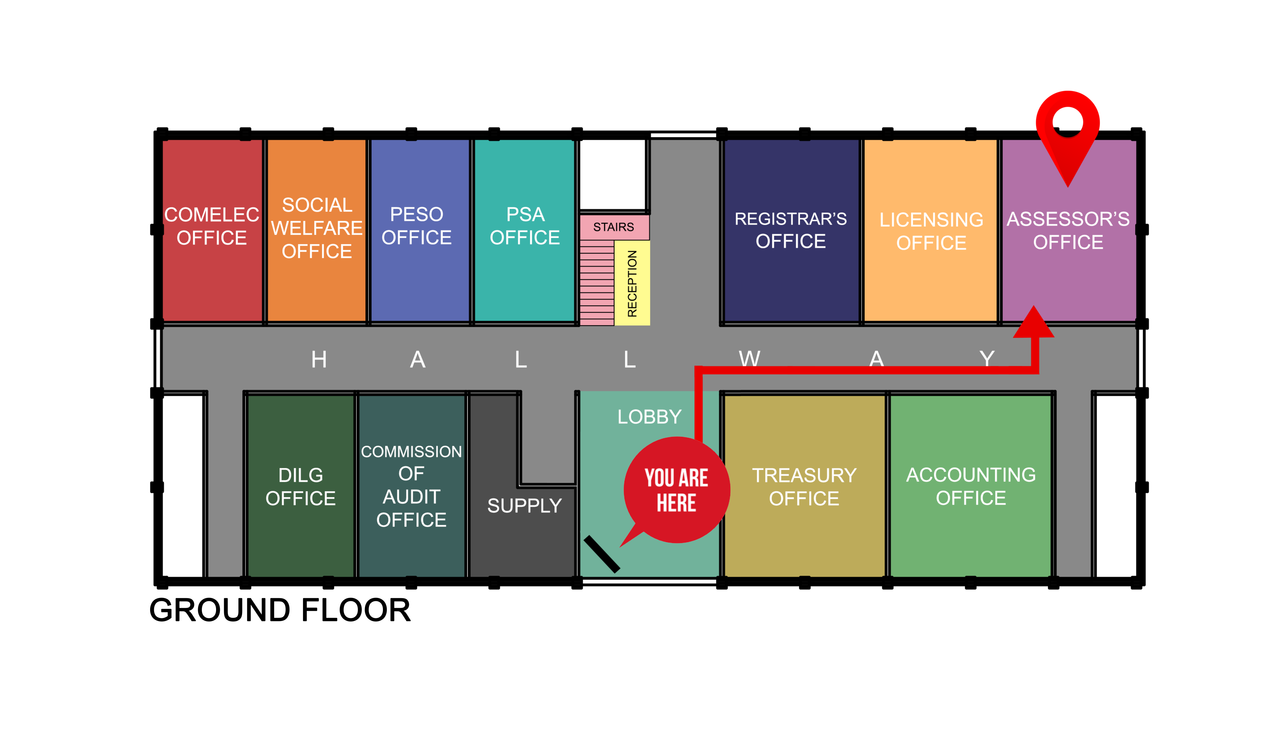 Direction map or instructions
